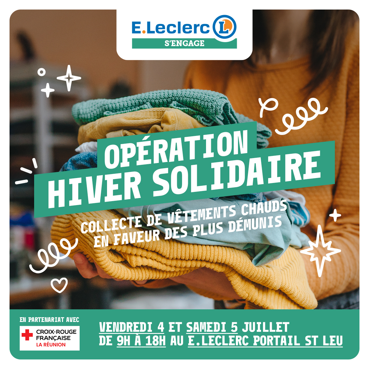 HIVER SOLIDAIRE : E.Leclerc Réunion organise une grande collecte de vêtements chauds en faveur des démunis