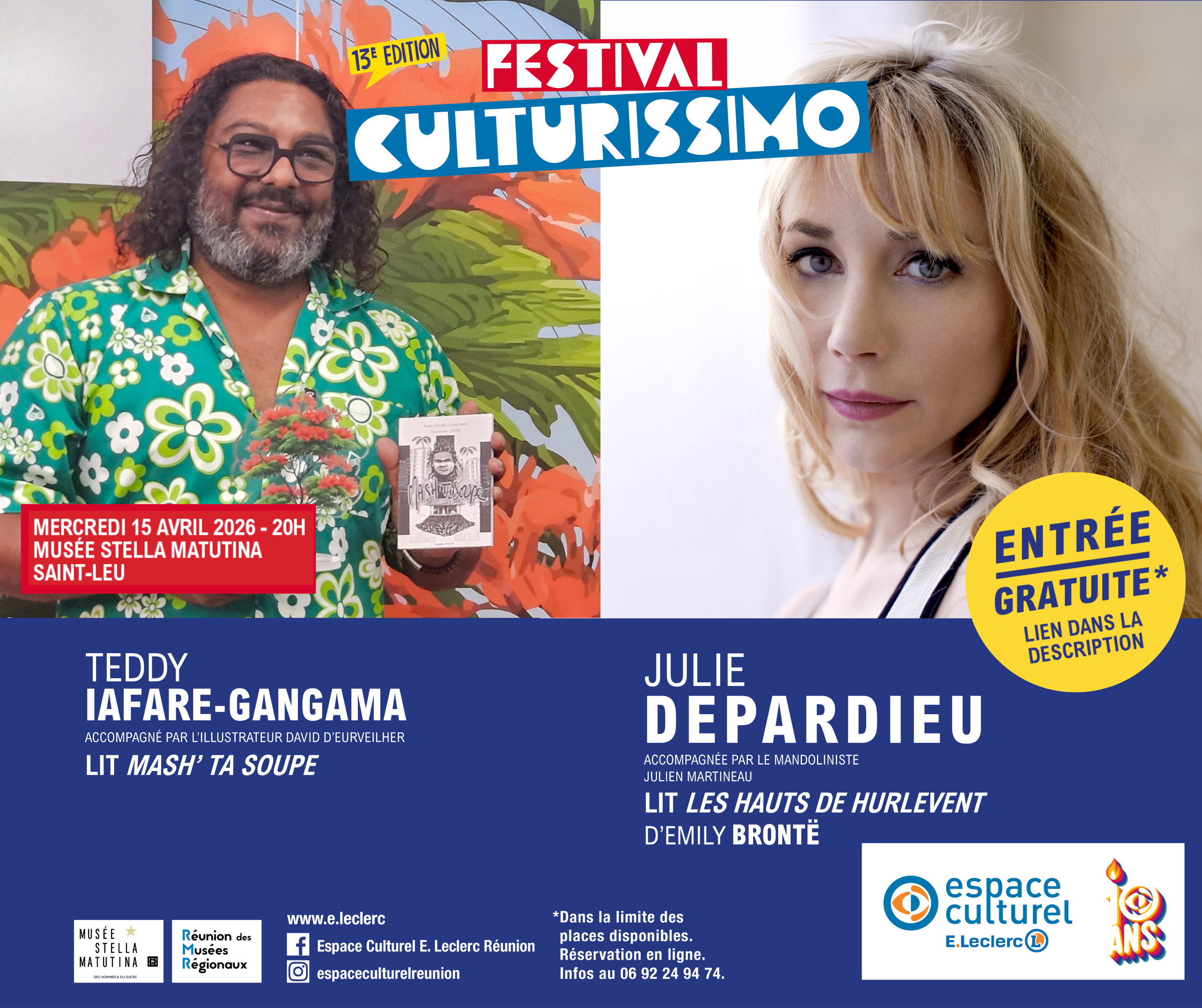 CULTURISSIMO 2026 : Résonances péï & Grands Classiques, avec Teddy Iafare-Gangama et Julie Depardieu 