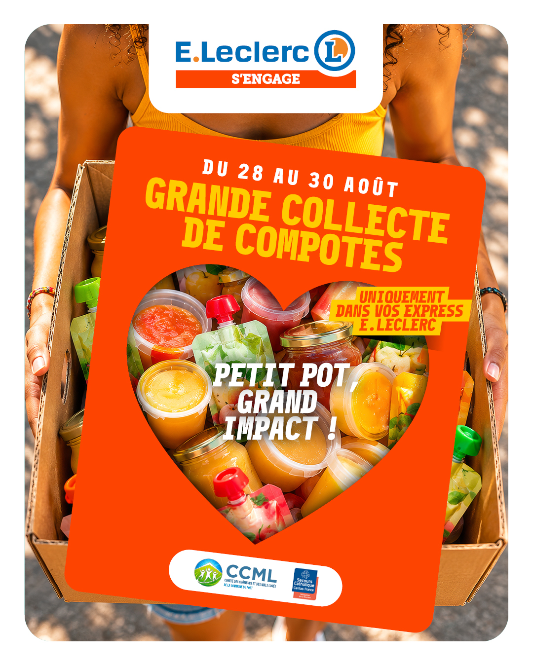 GRANDE COLLECTE DE COMPOTES DANS LES EXPRESS DE E.LECLERC REUNION 